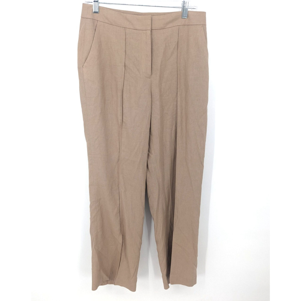 The Limited Pants Womens 8P Tan High-Rise Wide Leg Linen Blend Petite Office